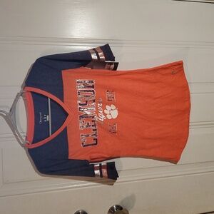 Clemson Tigers v neck women t-shirt.  Size Small.